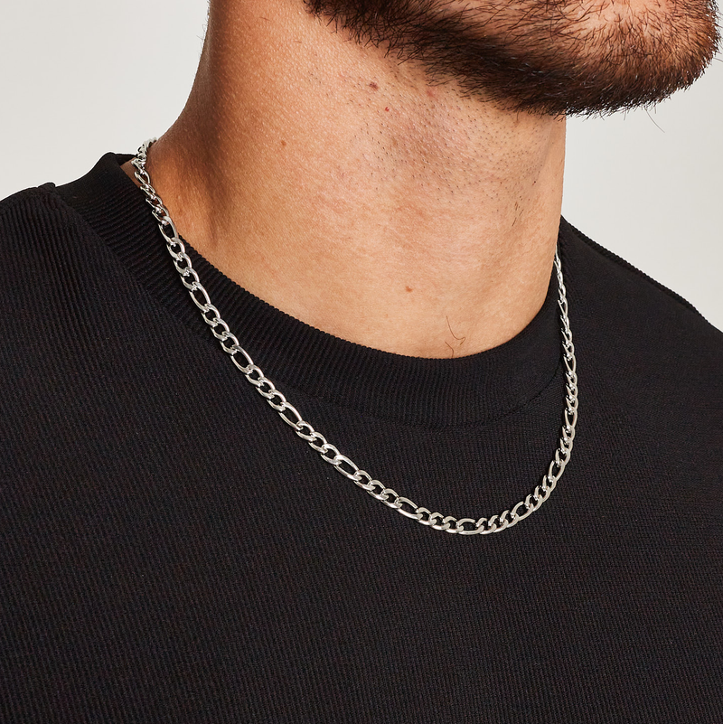 FIGARO CHAIN 5MM [18K WHITE GOLD]