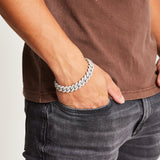 ICED DIAMOND PRONG CUBAN BRACELET [18K WHITE GOLD] 8MM