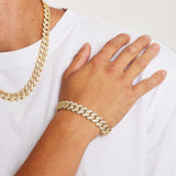 ICED DIAMOND PRONG CUBAN BRACELET [18K GOLD] 8MM