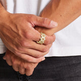 ICED DIAMOND PRONG CUBAN RING [18K GOLD]