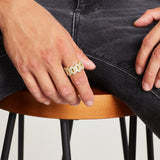 ICED DIAMOND PRONG CUBAN RING [18K GOLD]