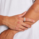 ICED BAGUETTE BAND RING [18K WHITE GOLD]