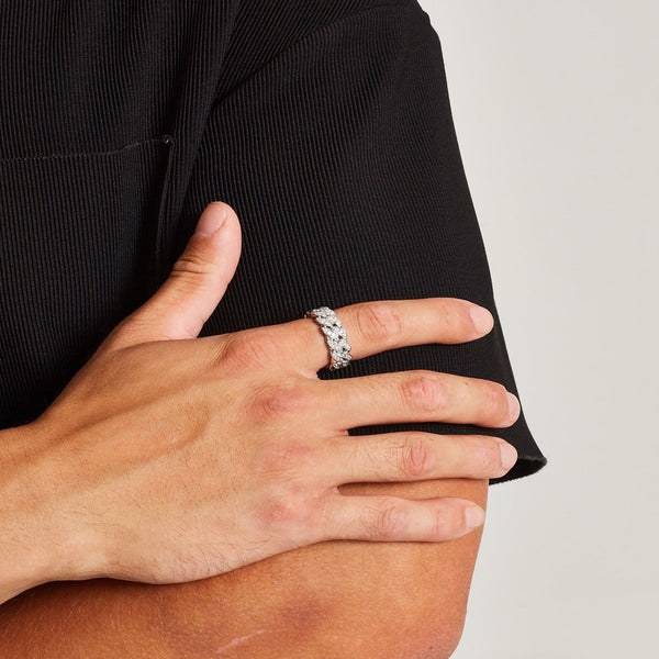 MIAMI ICED CUBAN RING [18K WHITE GOLD]