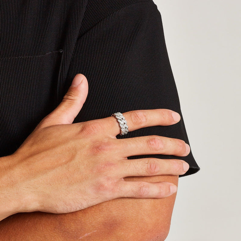 MIAMI ICED CUBAN RING [18K WHITE GOLD]