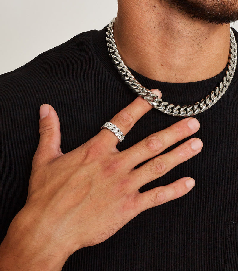 MIAMI ICED CUBAN RING [18K WHITE GOLD]