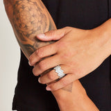 ICED BAGUETTE PRONG CUBAN RING [18K WHITE GOLD]