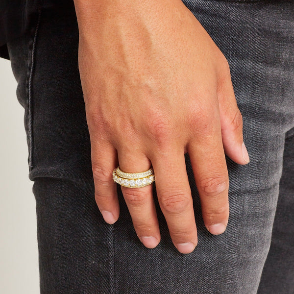 THREE ROW DIAMOND RING [18K GOLD]