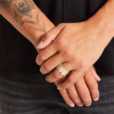 BAGUETTE PRONG CUBAN RING [18K GOLD]