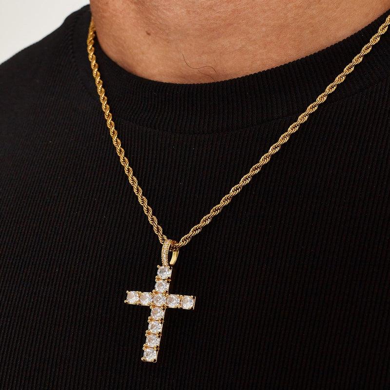 DIAMOND CROSS PENDANT [18K GOLD]