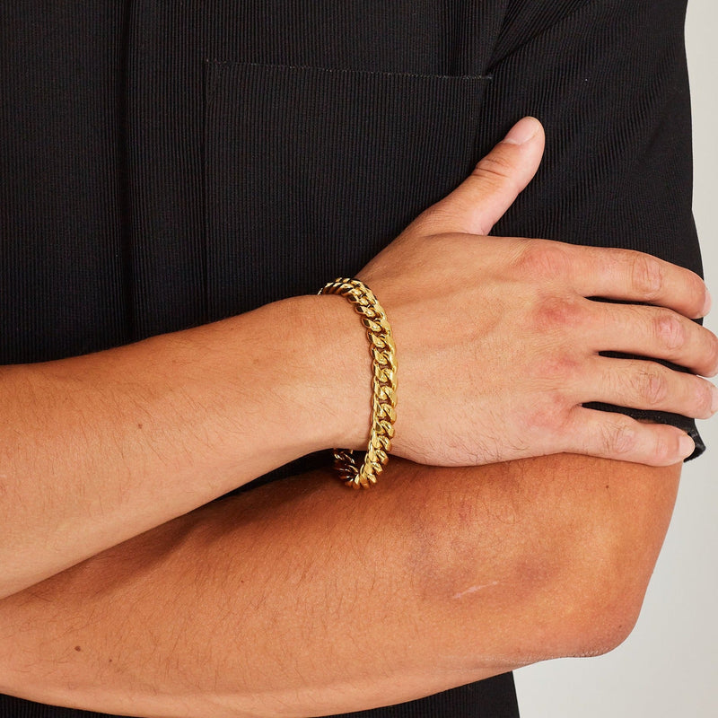 MIAMI CUBAN ICED CLASP BRACELET [GOLD] 10MM