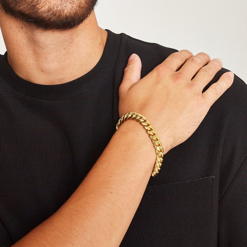 MIAMI CUBAN ICED CLASP BRACELET [GOLD] 10MM