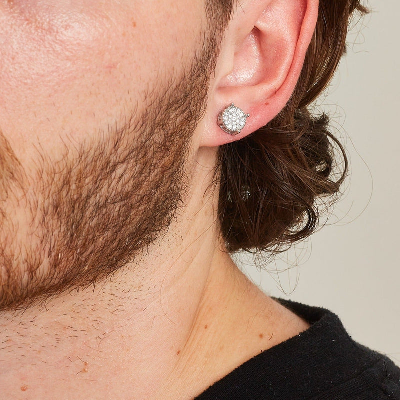 ROUND CUT STUD EARRINGS [18K WHITE GOLD]