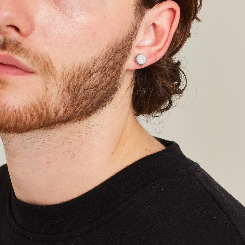 ROUND CUT STUD EARRINGS [18K WHITE GOLD]