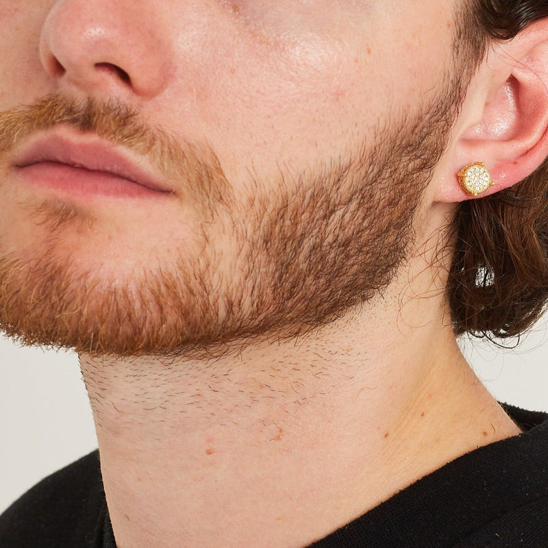 ROUND CUT STUD EARRINGS [18K GOLD]