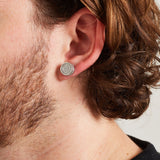 ROUND STUD EARRINGS [18K WHITE GOLD]