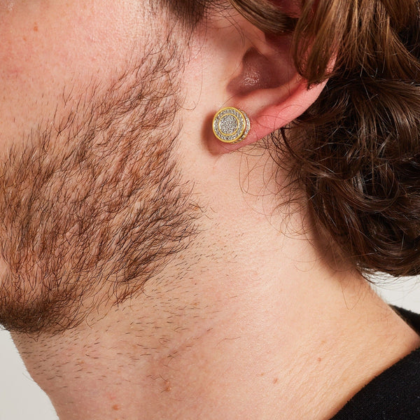 ROUND STUD EARRINGS [18K GOLD]