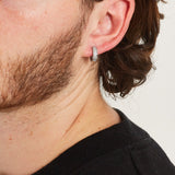 ICED DOUBLE ICED HOOP EARRINGS [18K WHITE GOLD]