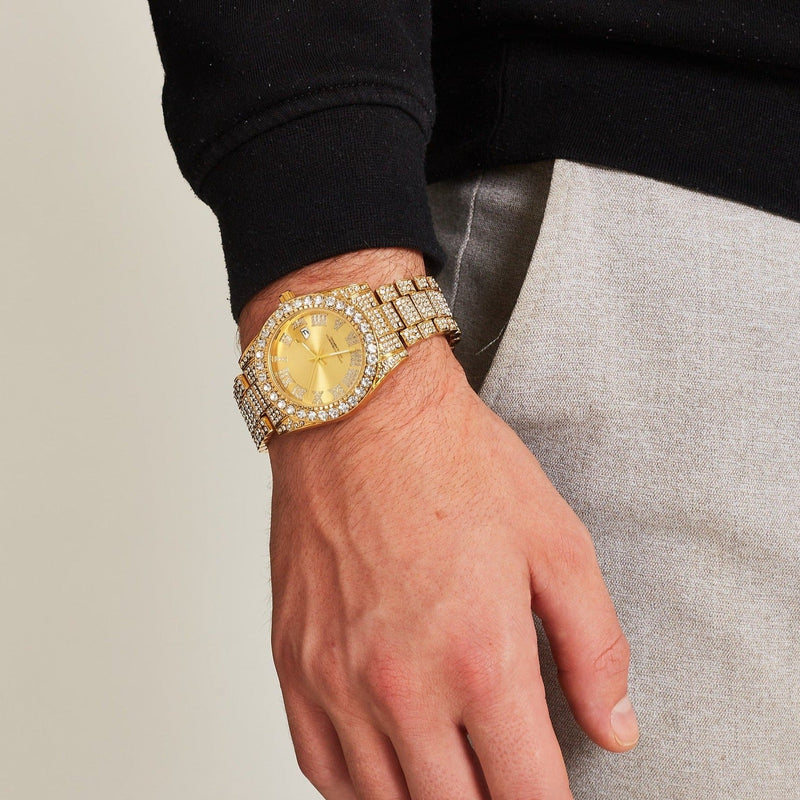 TRIPLE GOLD ROMAN NUMERALS WATCH