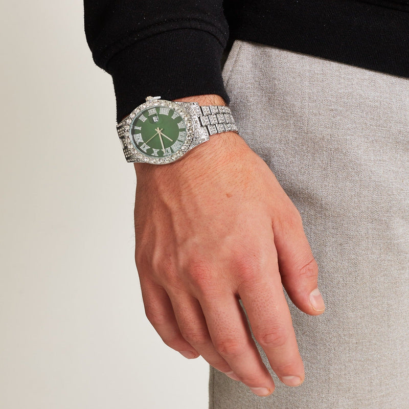 ICED EMERALD FROST ROMAN DIAL [18K WHITE GOLD]