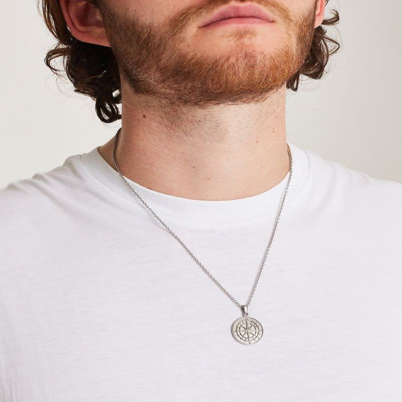 COMPASS PENDANT [WHITE GOLD]
