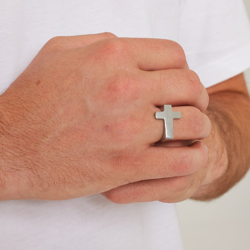 CROSS RING [18K WHITE GOLD]