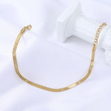WOMENS HERRINGBONE BRACELET [18K GOLD] 3MM
