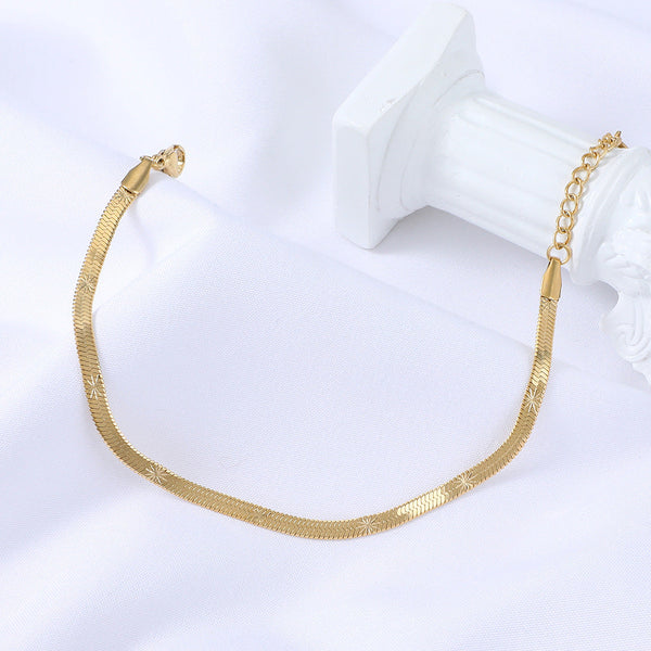 WOMENS HERRINGBONE BRACELET [18K GOLD] 3MM