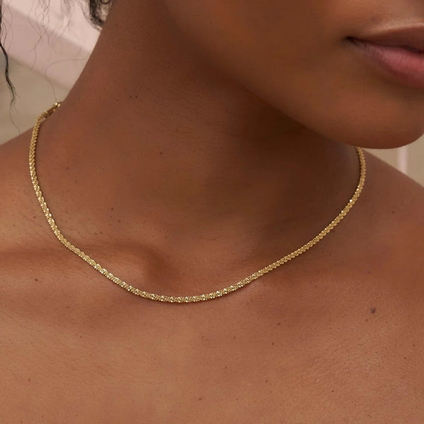 WOMENS POPCORN NECKLACE [18K GOLD]