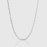 WOMENS FIGARO CHAIN 3MM [18K WHITE GOLD]