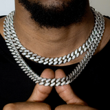 ICED CUBAN CHAIN [18K WHITE GOLD] 13MM