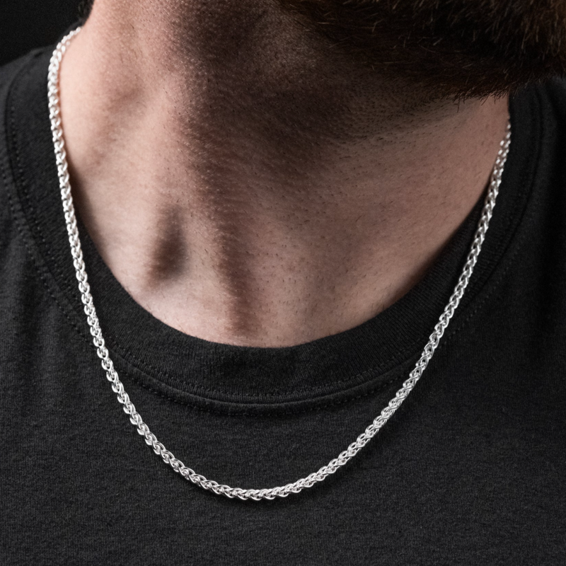 WHEAT CHAIN 3MM [18K WHITE GOLD]