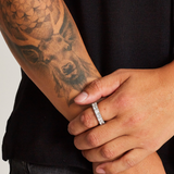 SINGLE ROW DIAMOND RING [18K WHITE GOLD]