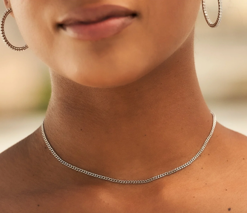 WOMEN'S MICRO CUBAN CHAIN [18K WHITE GOLD] 3MM