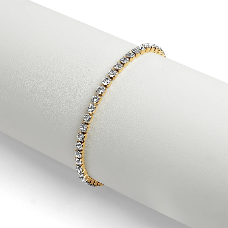 WOMEN'S ADJUSTABLE TENNIS ANKLET [18K GOLD] 3MM