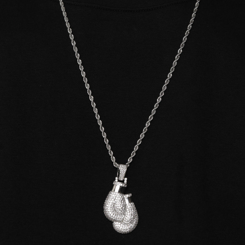 ICED BOXING GLOVES PENDANT [18K WHITE GOLD]