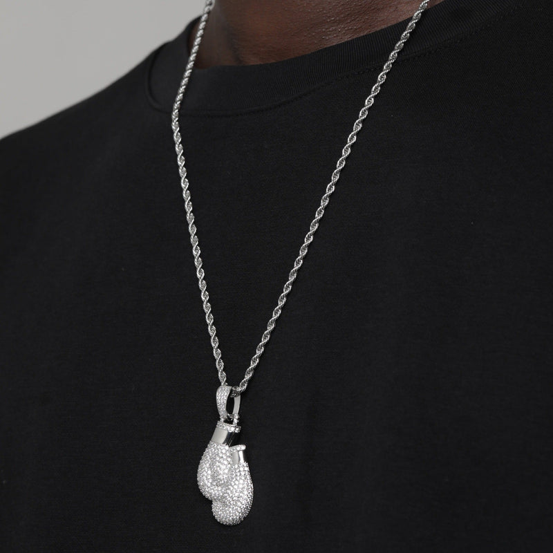 ICED BOXING GLOVES PENDANT [18K WHITE GOLD]
