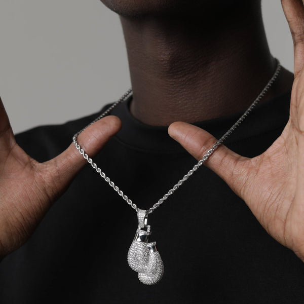 ICED BOXING GLOVES PENDANT [18K WHITE GOLD]