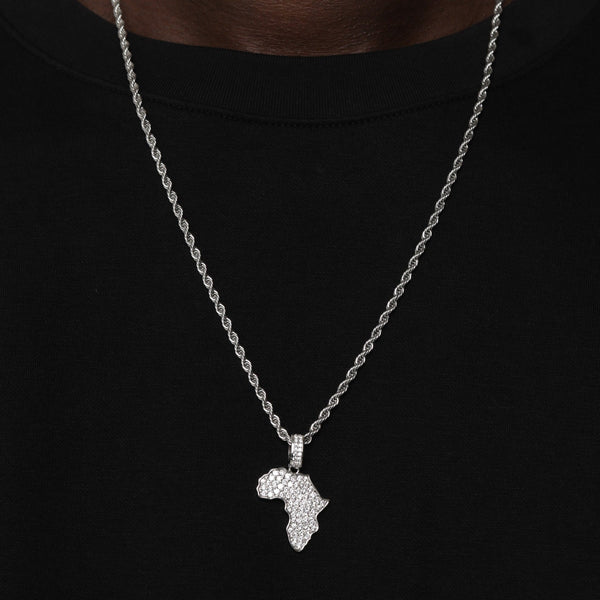 ICED ICED AFRICAN PENDANT [18K WHITE GOLD]