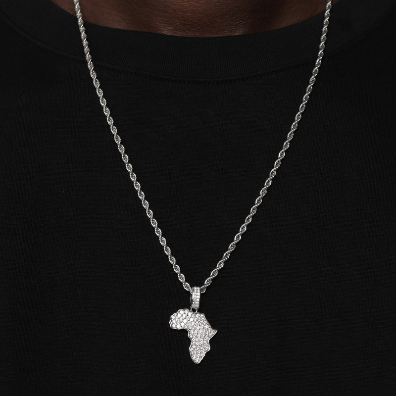 ICED ICED AFRICAN PENDANT [18K WHITE GOLD]