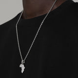 ICED ICED AFRICAN PENDANT [18K WHITE GOLD]