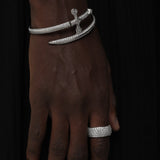 ICED 5 ROW BAND RING [18K WHITE GOLD]