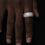 ICED 5 ROW BAND RING [18K WHITE GOLD]