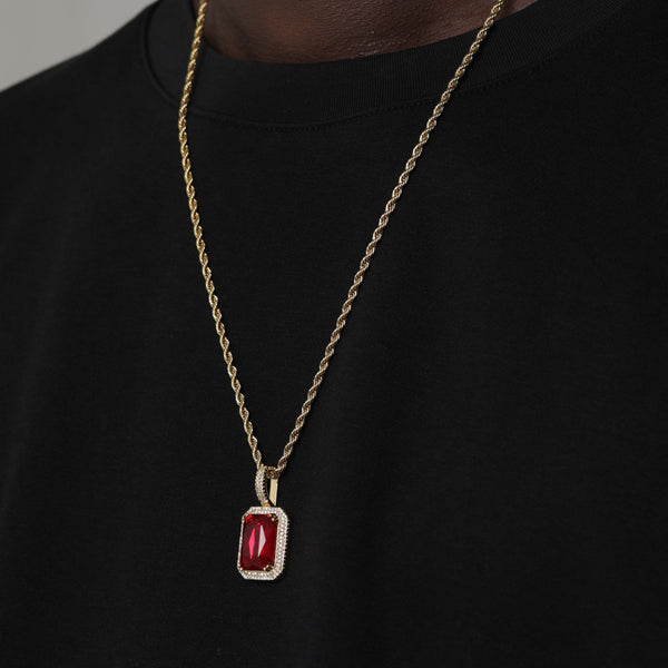 RUBY AND GOLD GEM PENDANT