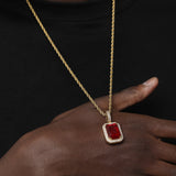 RUBY AND GOLD GEM PENDANT