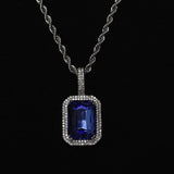 SAPHIRE AND SILVER GEM PENDANT
