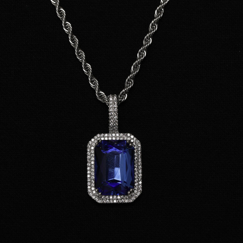 SAPHIRE AND SILVER GEM PENDANT