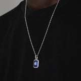 SAPHIRE AND SILVER GEM PENDANT