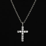 DIAMOND CROSS PENDANT [18K WHITE GOLD]
