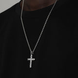 DIAMOND CROSS PENDANT [18K WHITE GOLD]