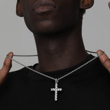 DIAMOND CROSS PENDANT [18K WHITE GOLD]